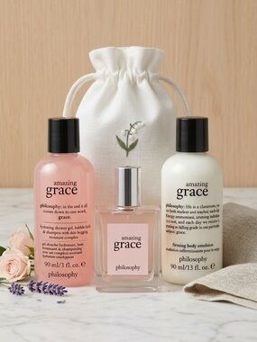 New Philosophy Amazing Grace 3-Pc Gift Set, Bath, Body Cream and mini Fragrence